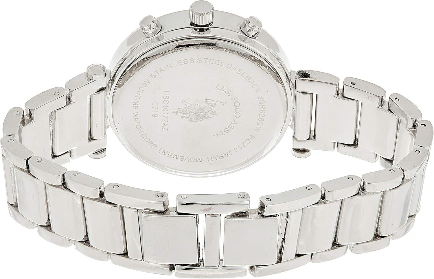 imageAccutime US Polo Assn Womens Quartz SilverToned Dress Watch Model USC40172