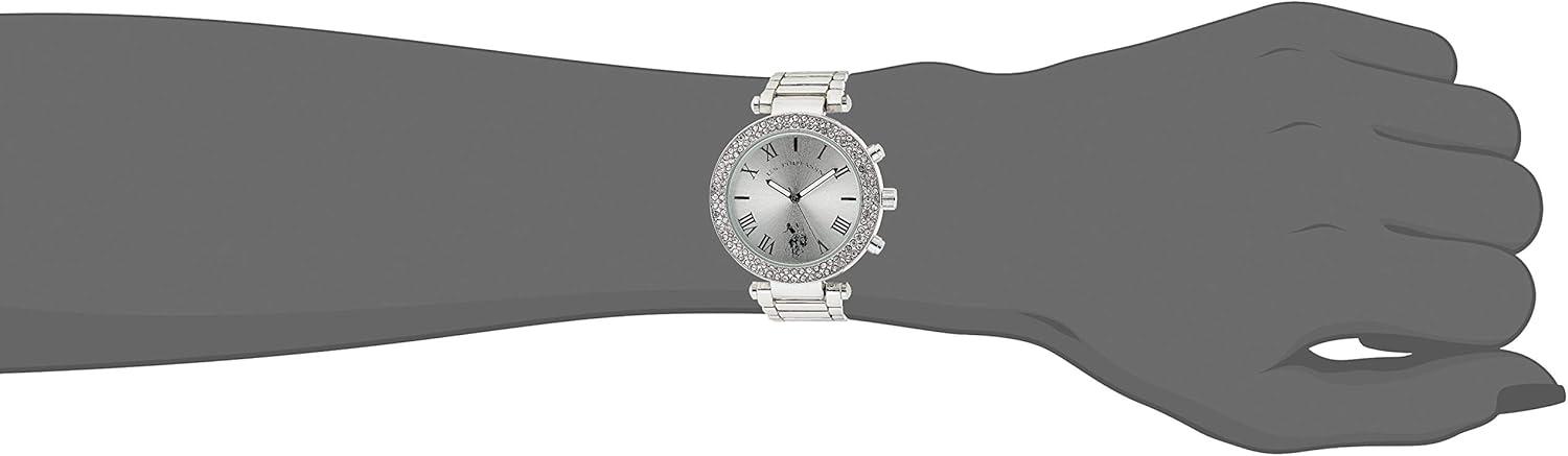 imageAccutime US Polo Assn Womens Quartz SilverToned Dress Watch Model USC40172