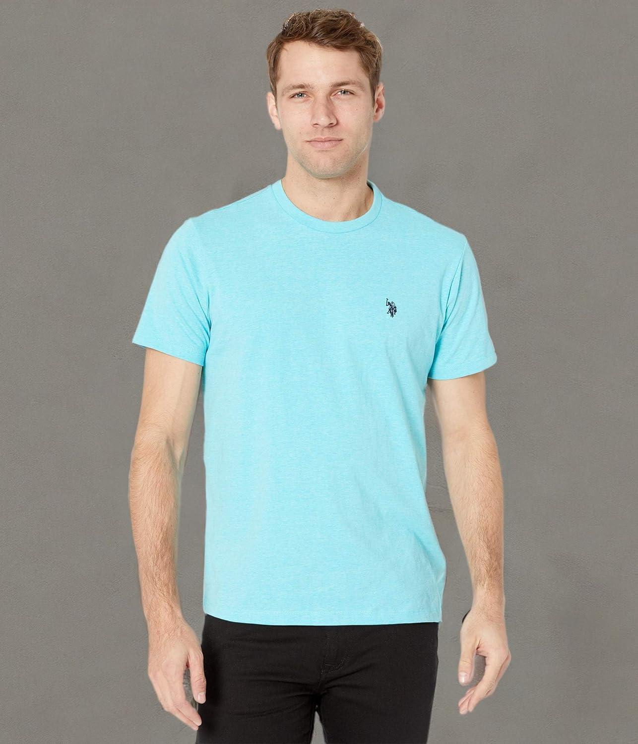 imageUS POLO ASSN Mens Crew Neck Small Pony TShirtArtist Aqua Heather