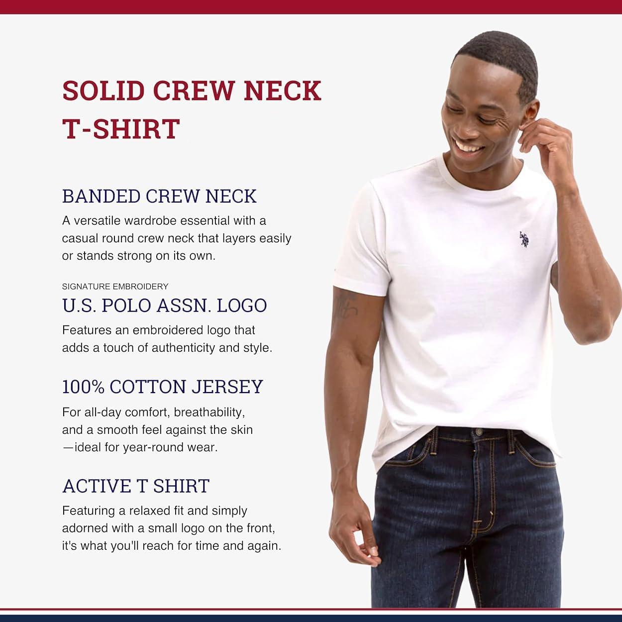 imageUS POLO ASSN Mens Crew Neck Small Pony TShirtBlack 6pack