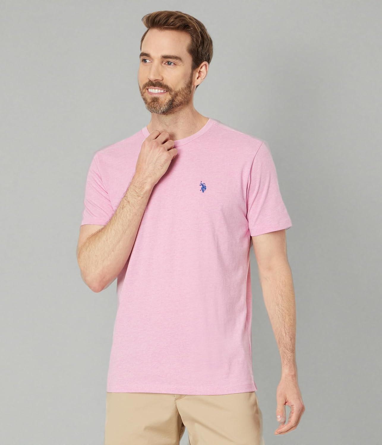 imageUS POLO ASSN Mens Crew Neck Small Pony TShirtCali Pink Heather