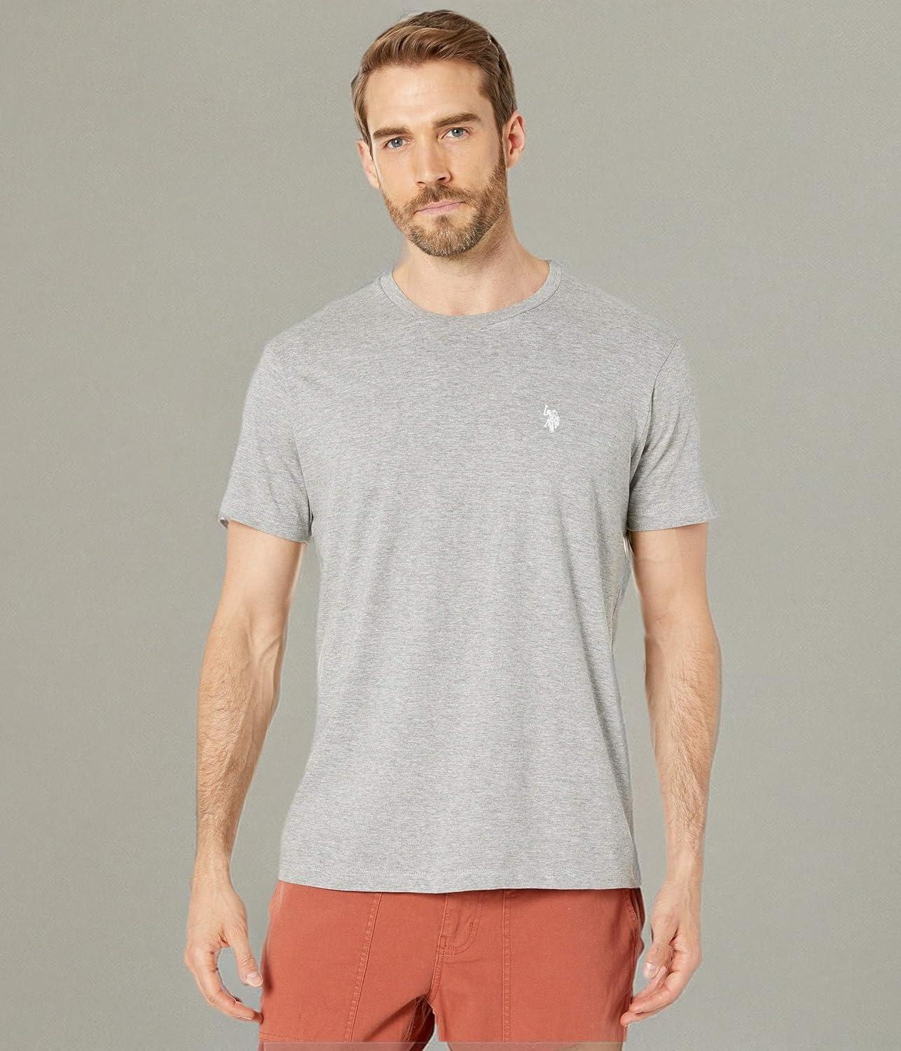 imageUS POLO ASSN Mens Crew Neck Small Pony TShirtHeather Grey