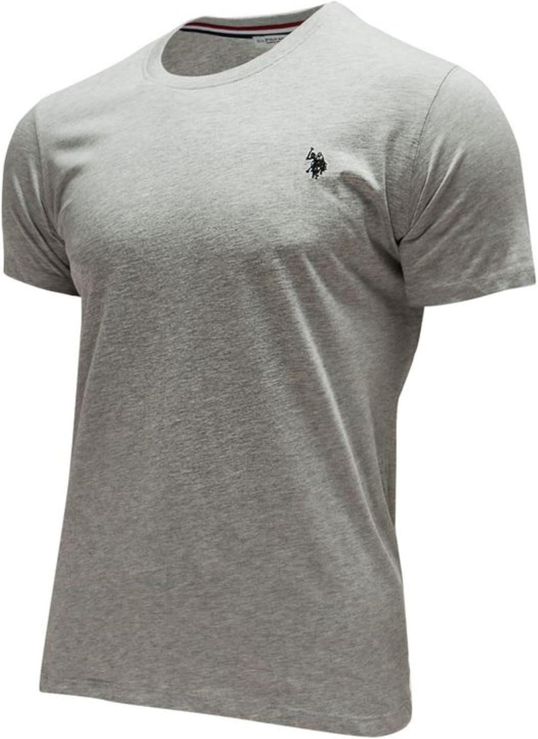 imageUS POLO ASSN Mens Crew Neck Small Pony TShirtLight Heather Gray