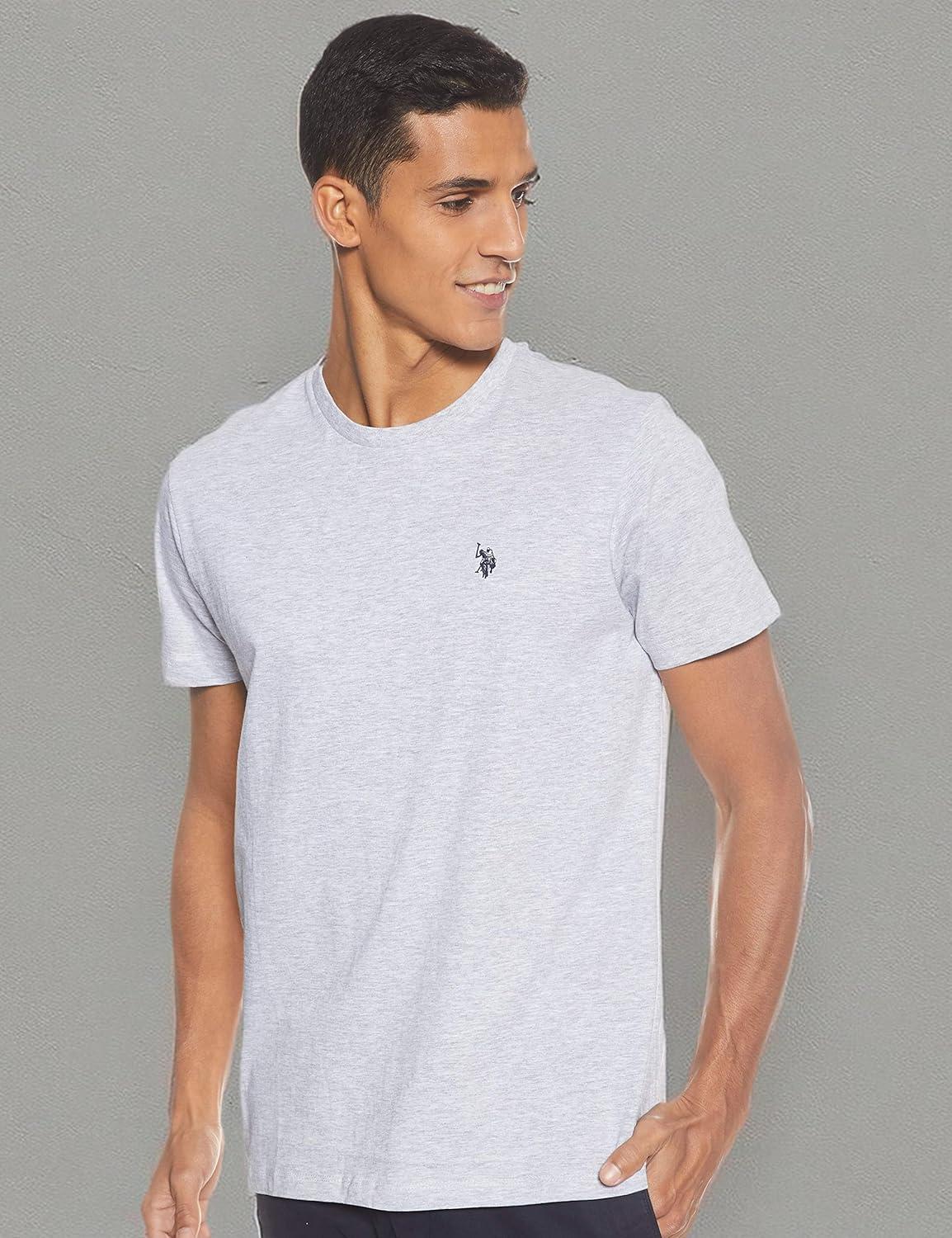 imageUS POLO ASSN Mens Crew Neck Small Pony TShirtLight Heather Gray