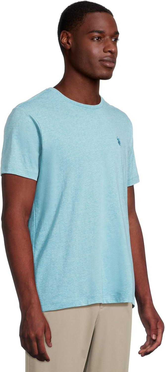 imageUS POLO ASSN Mens Crew Neck Small Pony TShirtMedium Aqua Heather