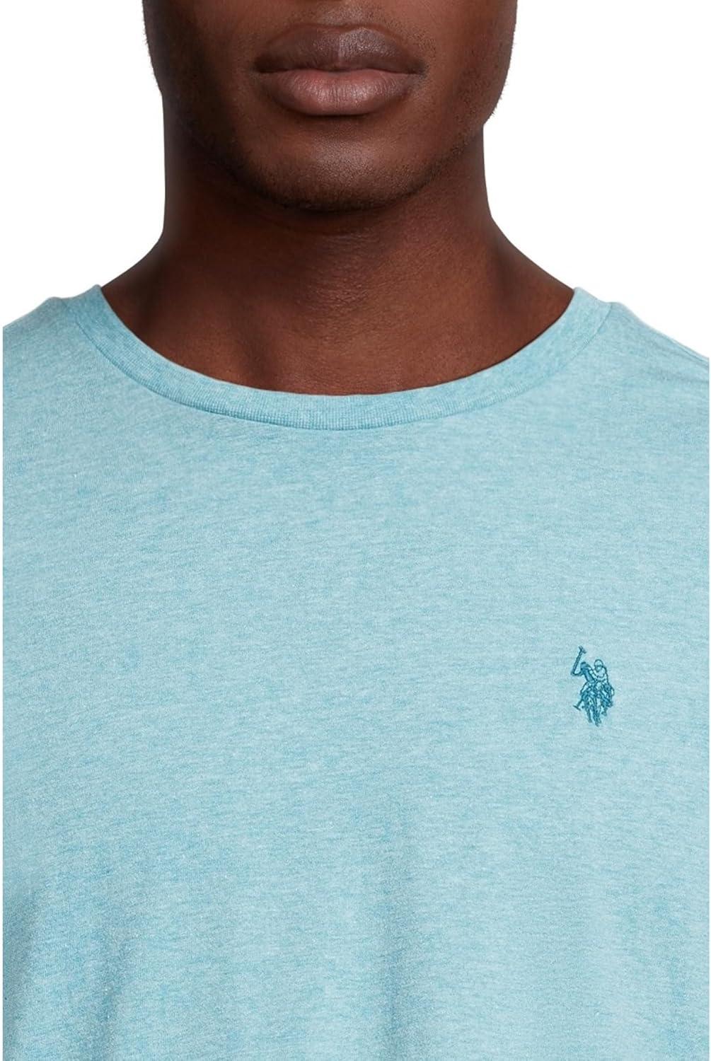 imageUS POLO ASSN Mens Crew Neck Small Pony TShirtMedium Aqua Heather
