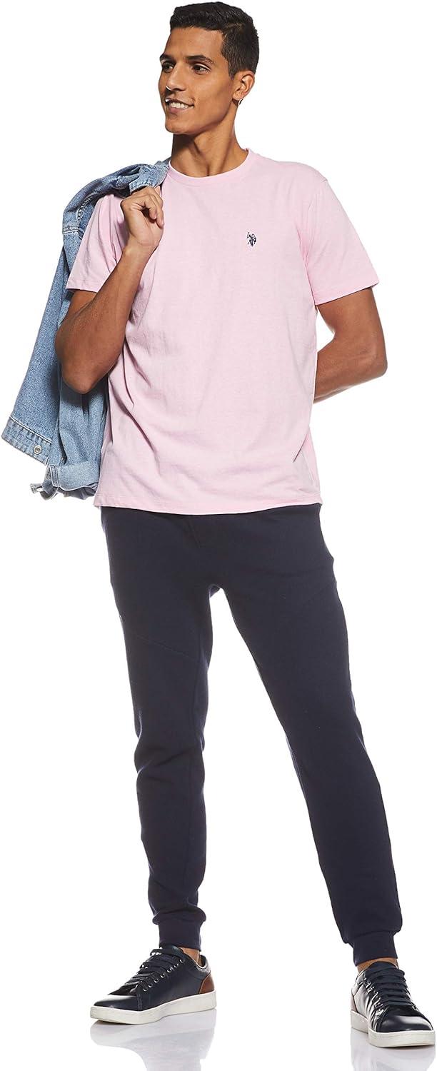 imageUS POLO ASSN Mens Crew Neck Small Pony TShirtPink Sunset Heather