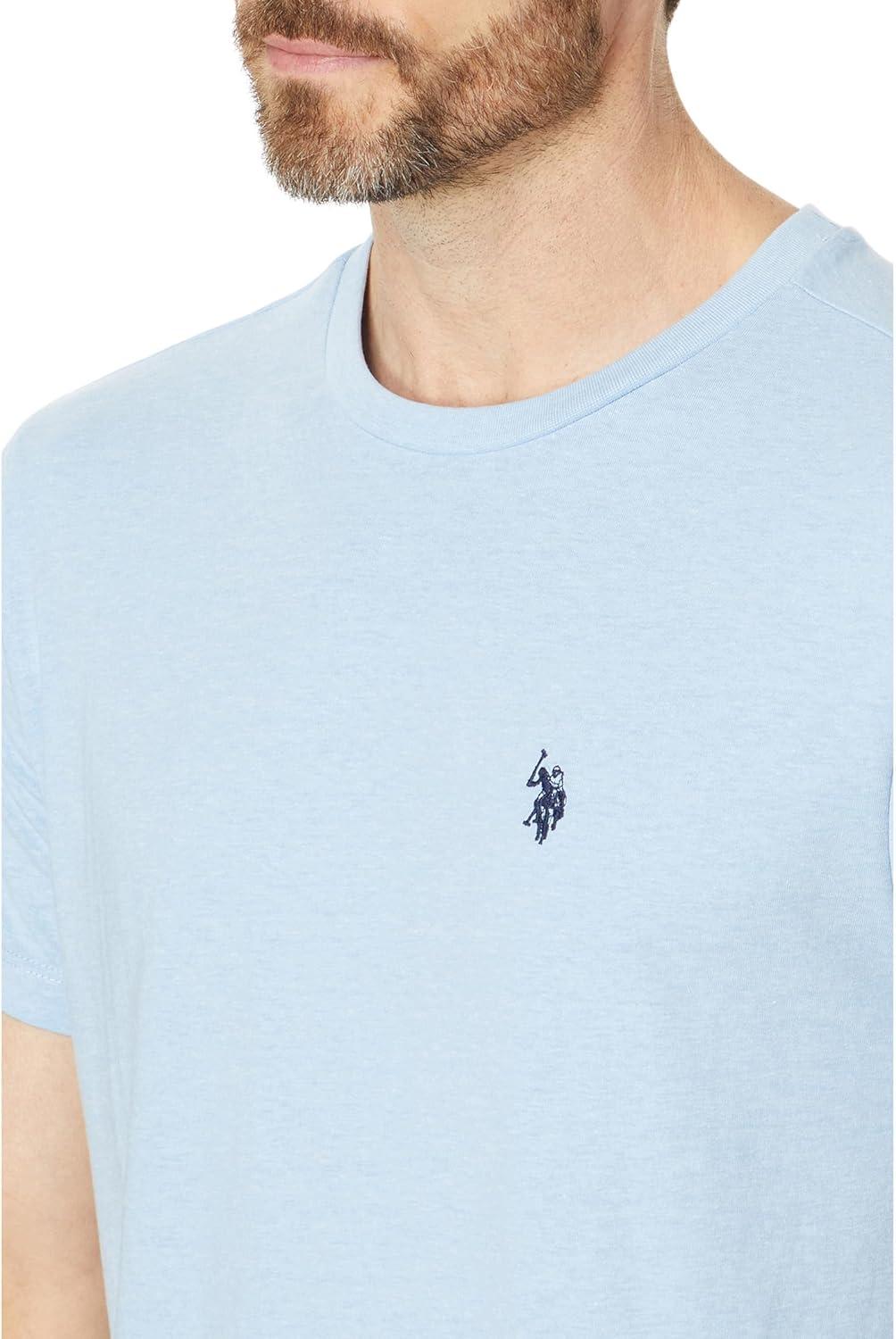 imageUS POLO ASSN Mens Crew Neck Small Pony TShirtSurf Blue Heather