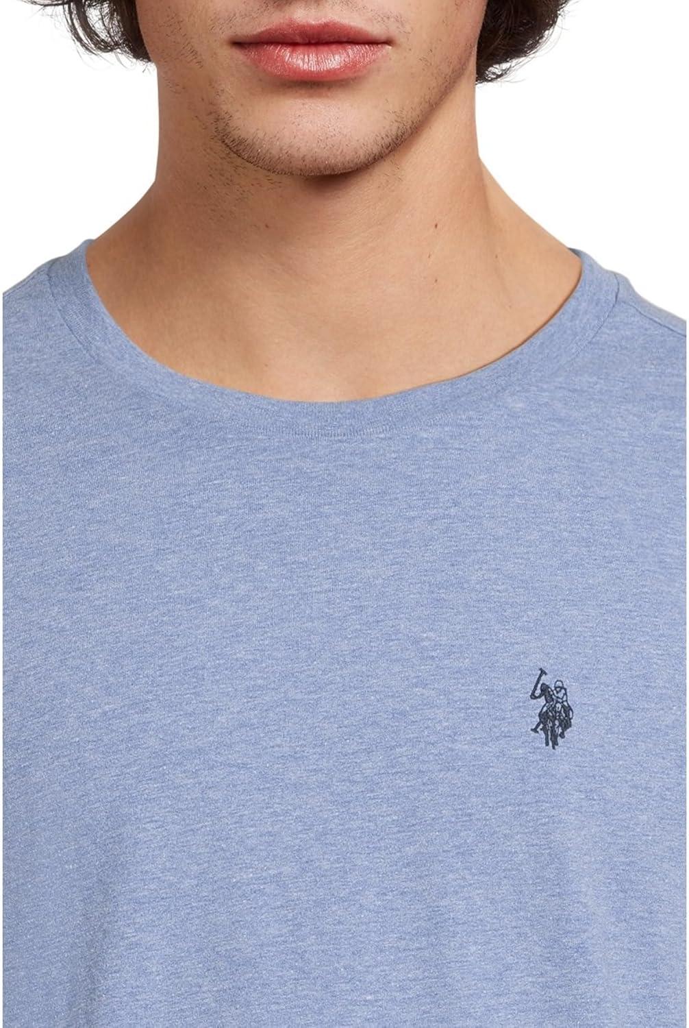 imageUS POLO ASSN Mens Crew Neck Small Pony TShirtVista Blue Heather