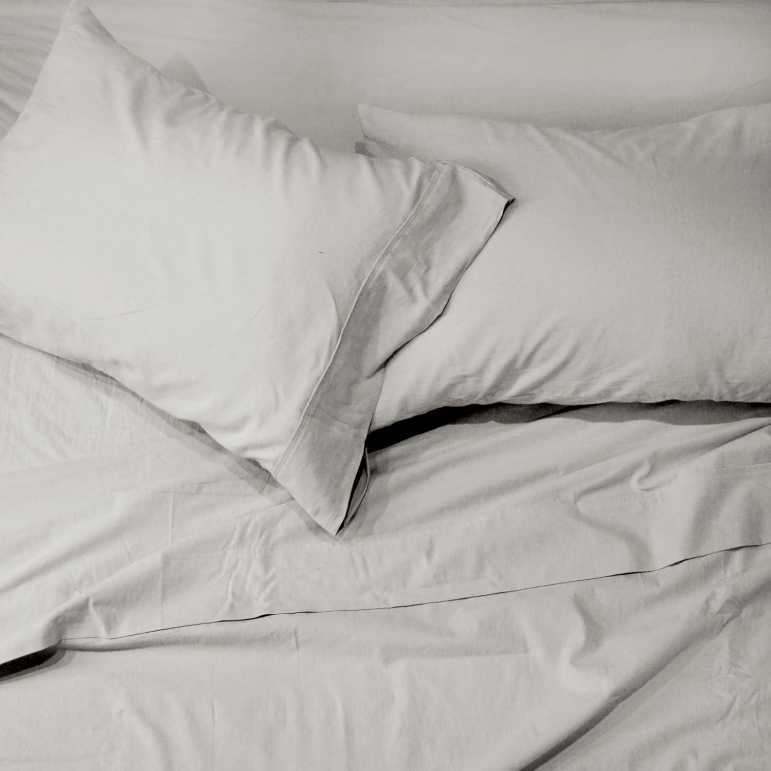 imageUS Polo Assn 100 Cotton 4PC Sheet Set 144 Thread Count Soft ampamp Breathable Includes Flat Sheet Fitted Sheet 2 Pillowcases King Desert SageMoonbeam