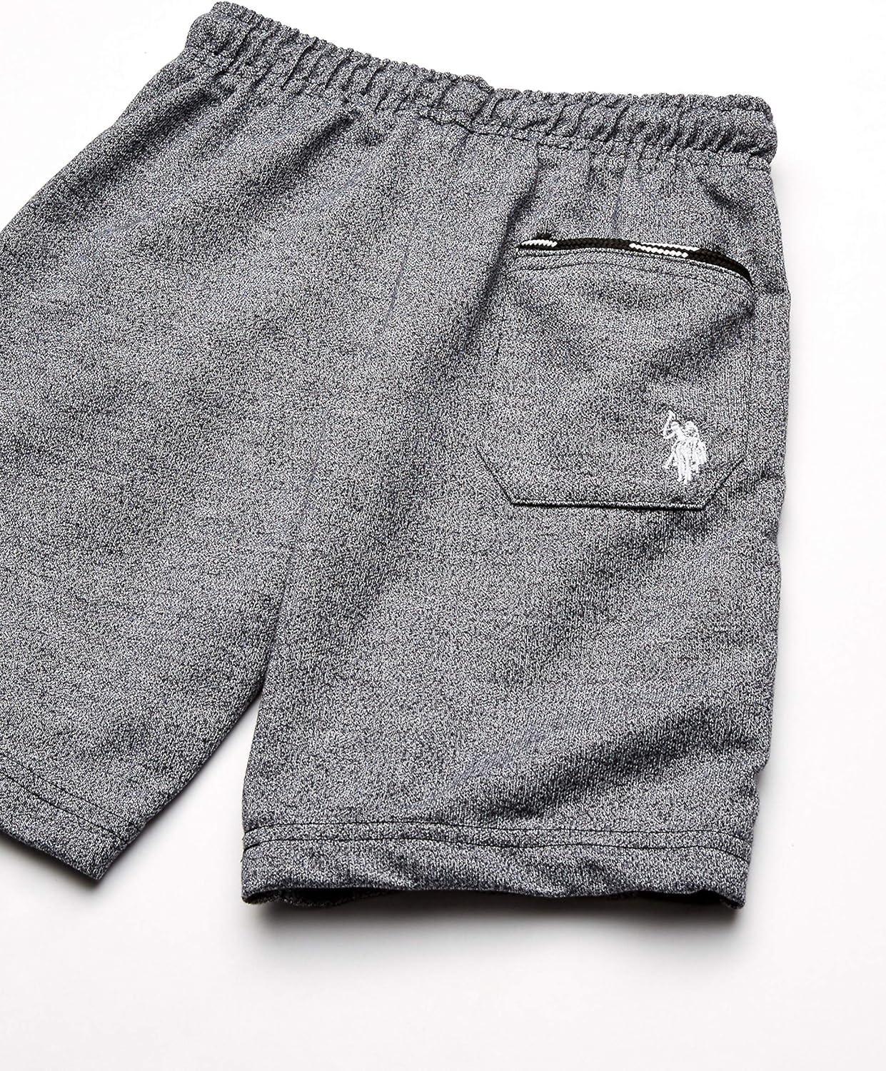 imageUS Polo Assn Boys French Terry ShortMarled Marled Raven