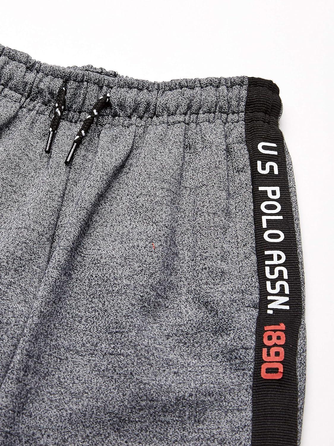 imageUS Polo Assn Boys French Terry ShortMarled Marled Raven