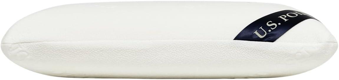 imageUS Polo Assn Classic Memory Foam Pillow 21 x 13 x 4 inches White Removable Cover