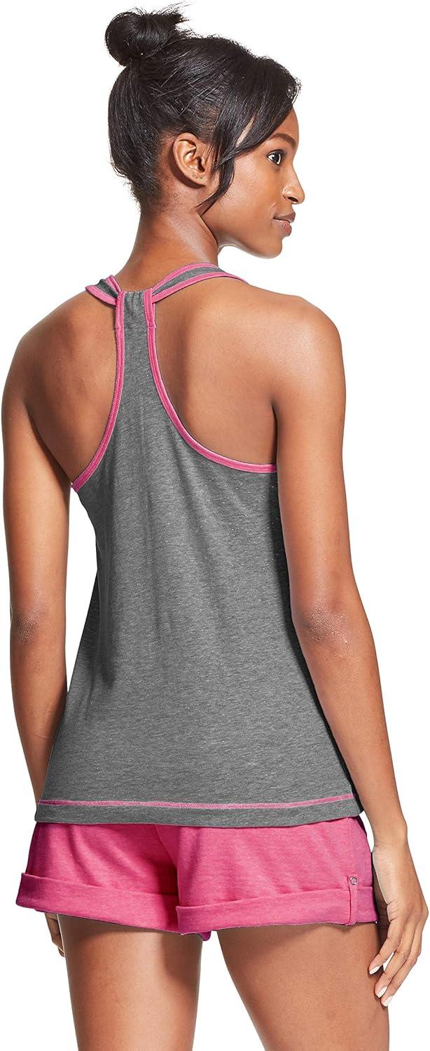 imageUS Polo Assn Essentials Womens Lounge Set Pajama Racerback Tank and Pocket Shorts SleepwearCharcoalheather