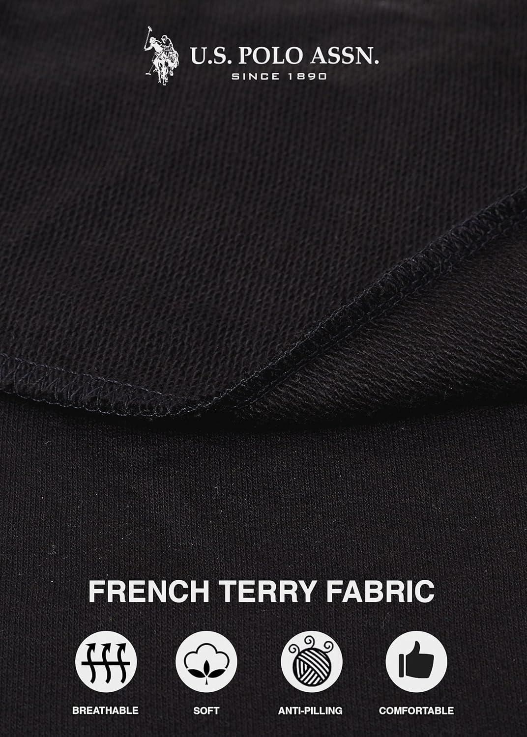 imageUS Polo Assn Essentials Womens Sweatpants with Pockets Comfy and Breathable French Terry Joggers for WomenBlack