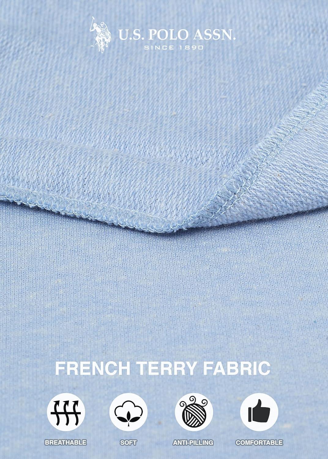 imageUS Polo Assn Essentials Womens Sweatpants with Pockets Comfy and Breathable French Terry Joggers for WomenBlue Yonder Heather