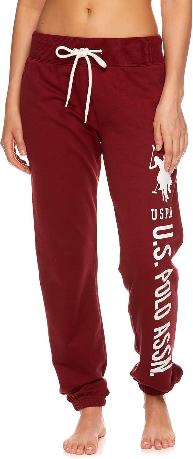 imageUS Polo Assn Essentials Womens Sweatpants with Pockets Comfy and Breathable French Terry Joggers for WomenDeep Red4