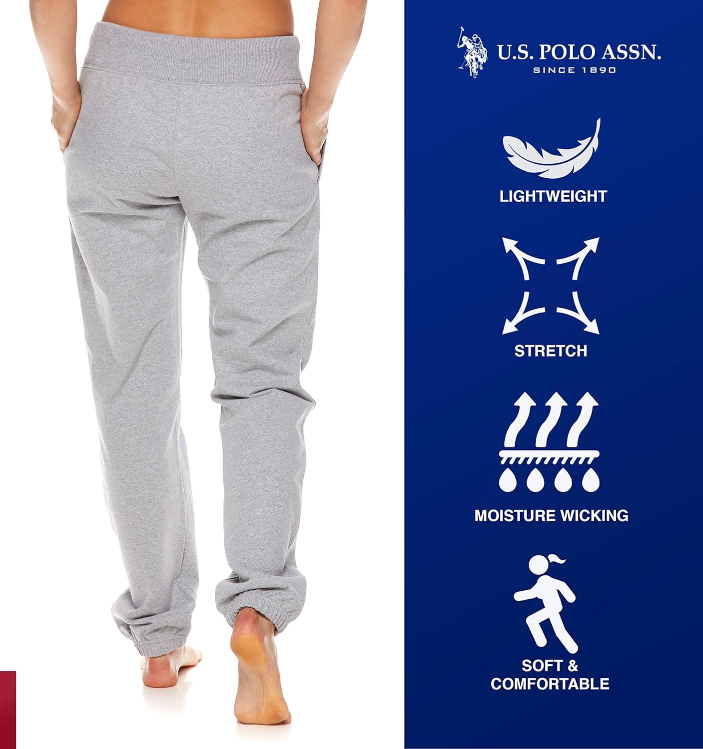 imageUS Polo Assn Essentials Womens Sweatpants with Pockets Comfy and Breathable French Terry Joggers for WomenHeather Gray4