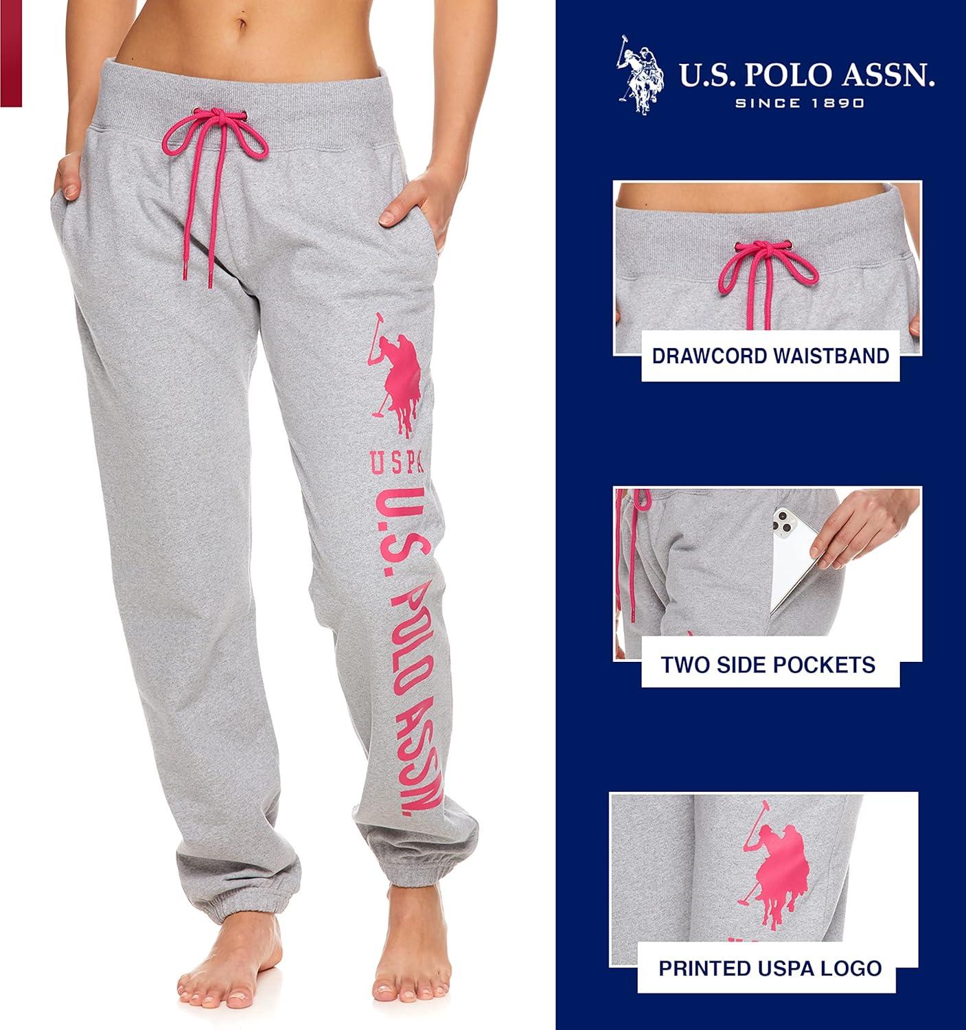 imageUS Polo Assn Essentials Womens Sweatpants with Pockets Comfy and Breathable French Terry Joggers for WomenHeather Gray4