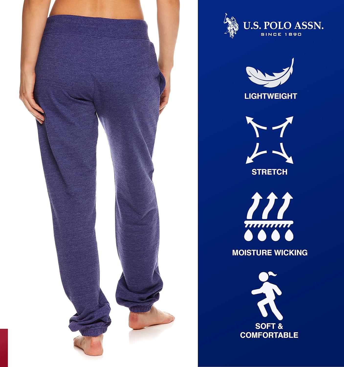 imageUS Polo Assn Essentials Womens Sweatpants with Pockets Comfy and Breathable French Terry Joggers for WomenNavy Heather4