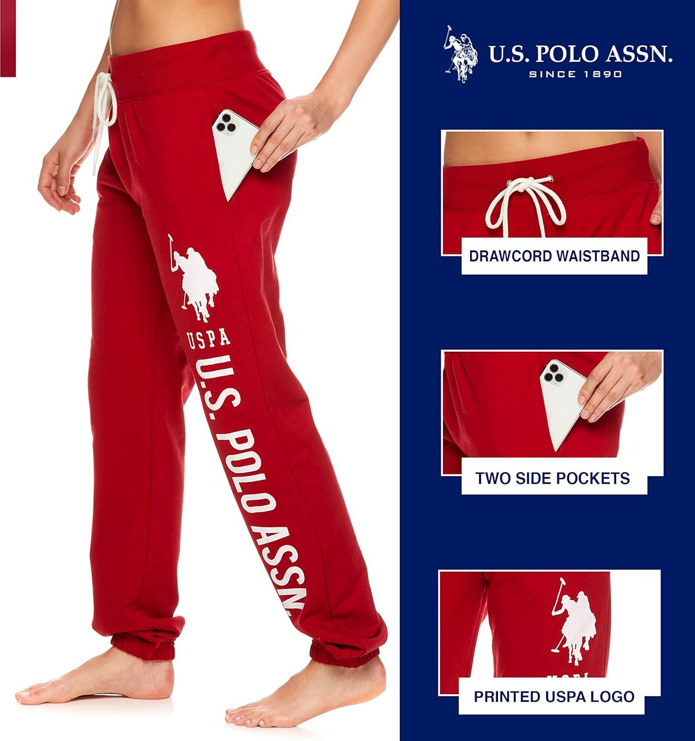 imageUS Polo Assn Essentials Womens Sweatpants with Pockets Comfy and Breathable French Terry Joggers for WomenRed4