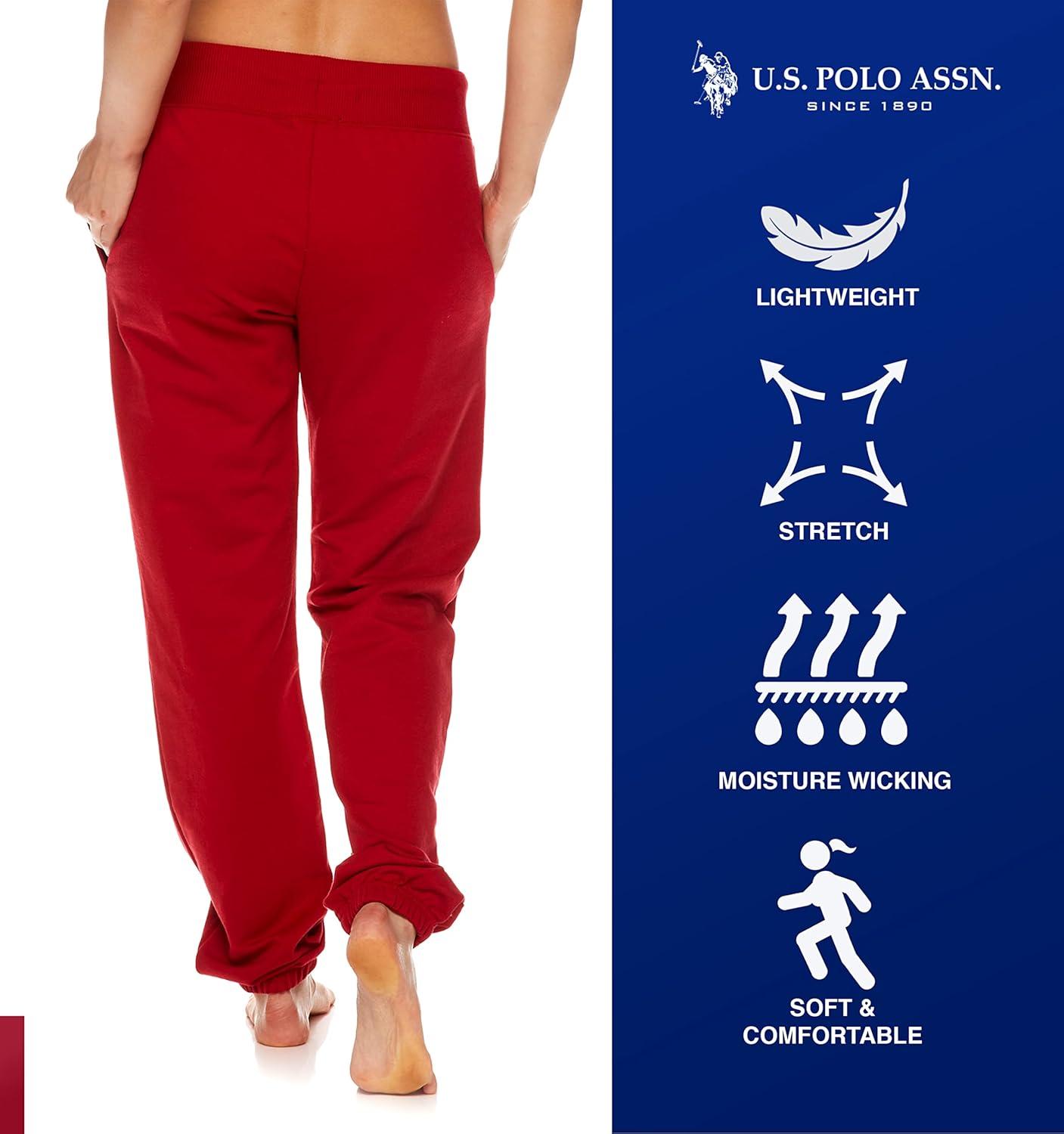 imageUS Polo Assn Essentials Womens Sweatpants with Pockets Comfy and Breathable French Terry Joggers for WomenRed4