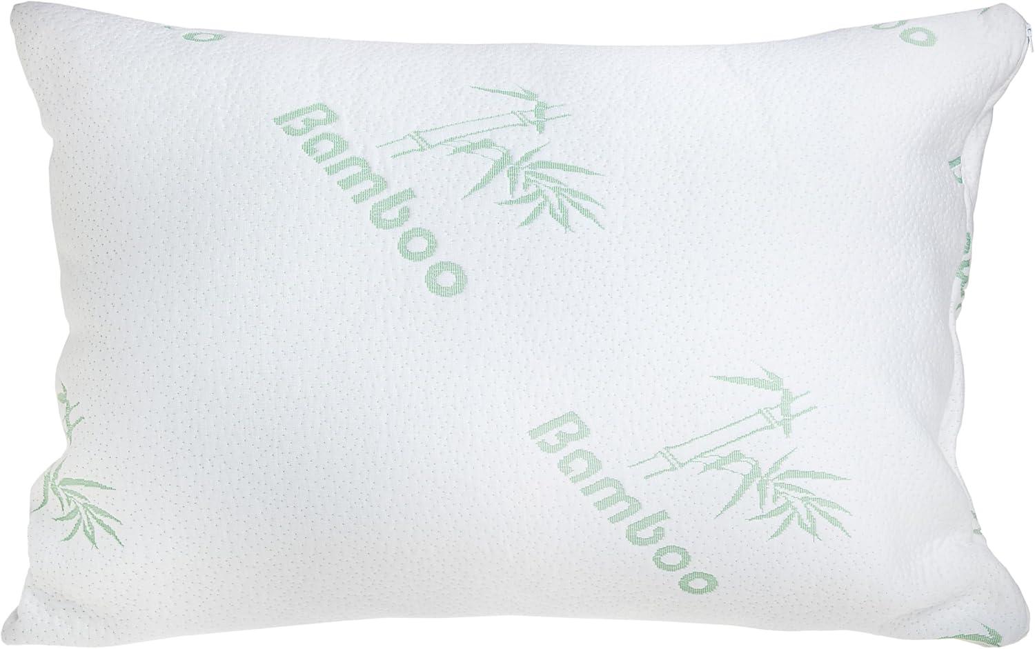 imageUS Polo Assn Jumbo Bamboo Pillow 28 x 20 inches Deluxe Comfort White