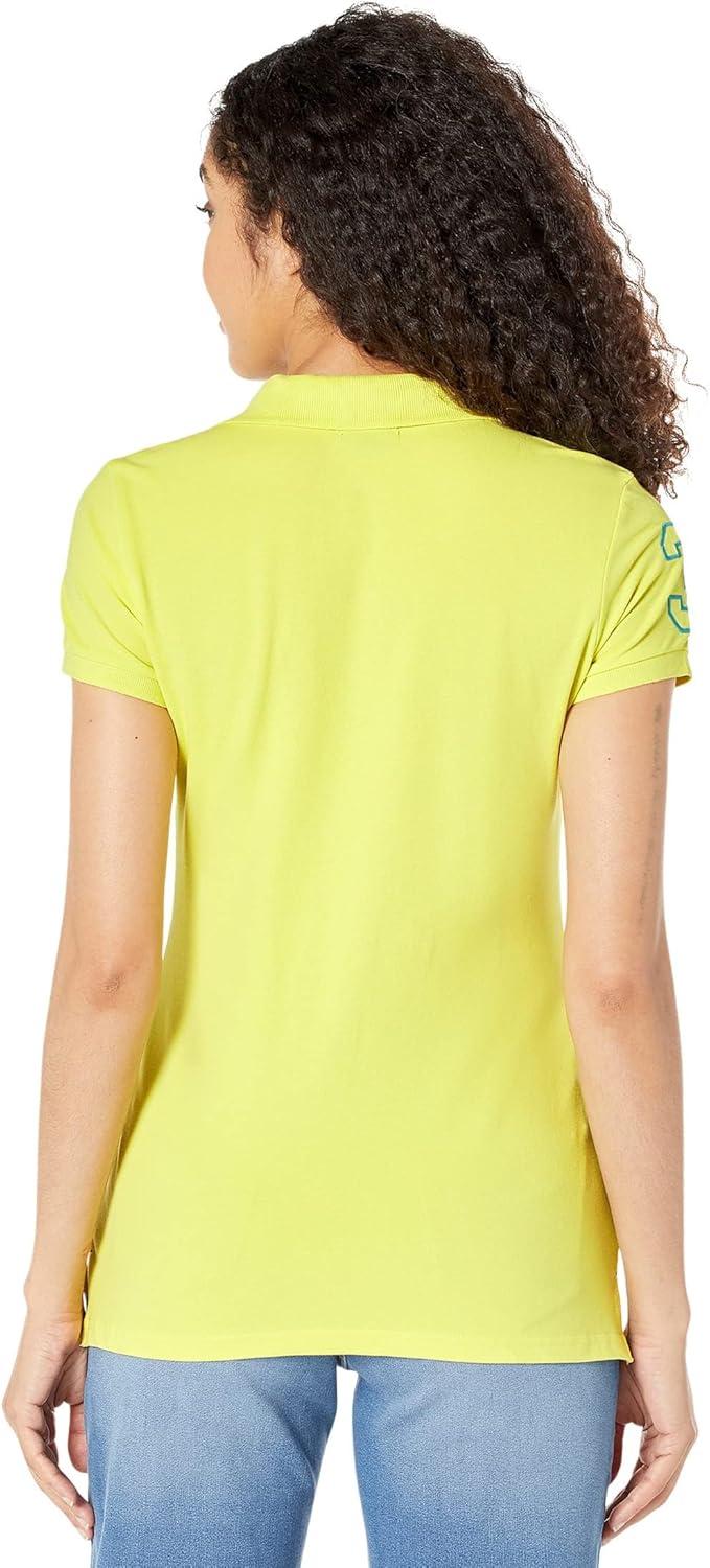 imageUS Polo Assn Juniors Neon Logos Short Sleeve Polo ShirtLemon Tonic