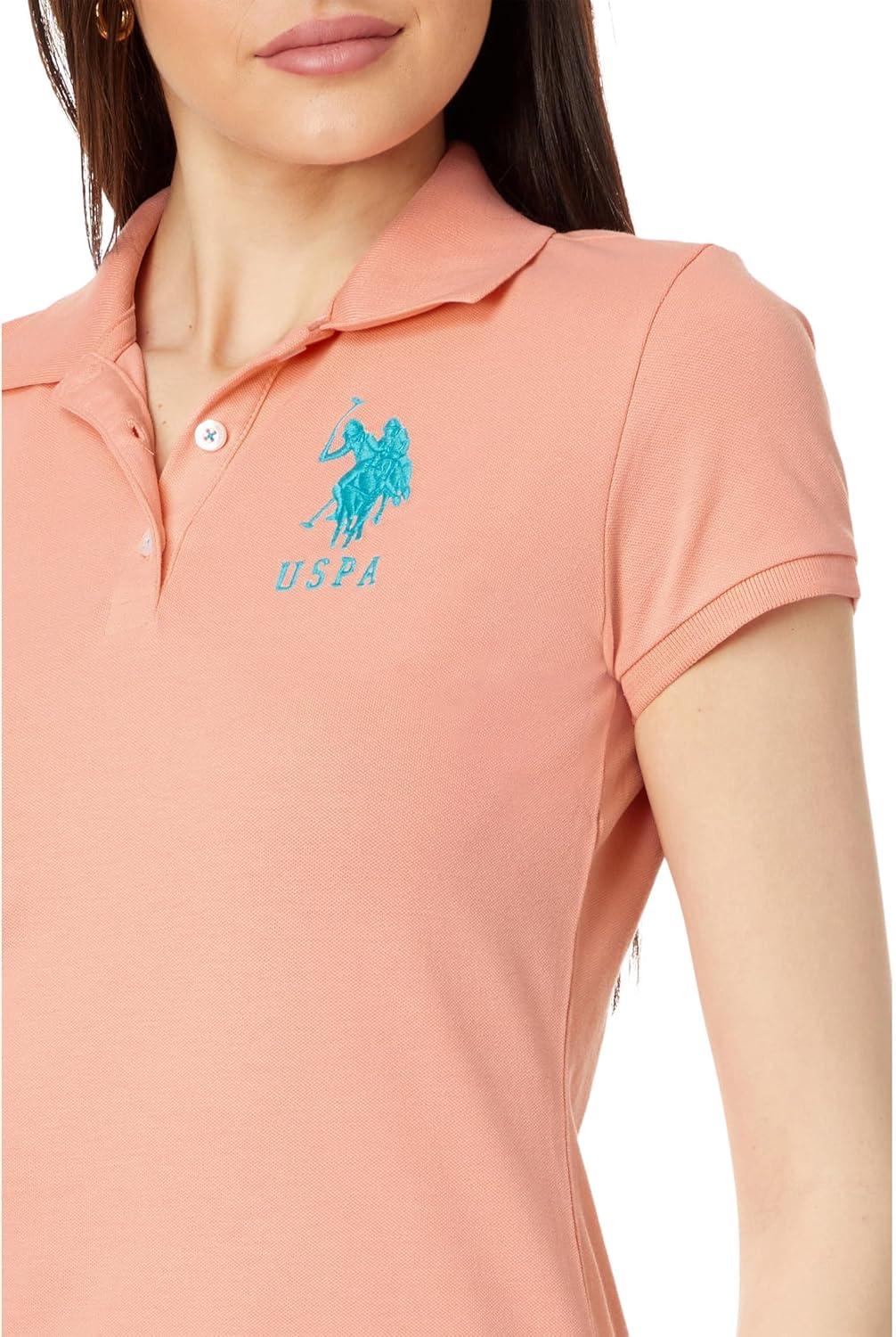 imageUS Polo Assn Juniors Neon Logos Short Sleeve Polo ShirtPapaya
