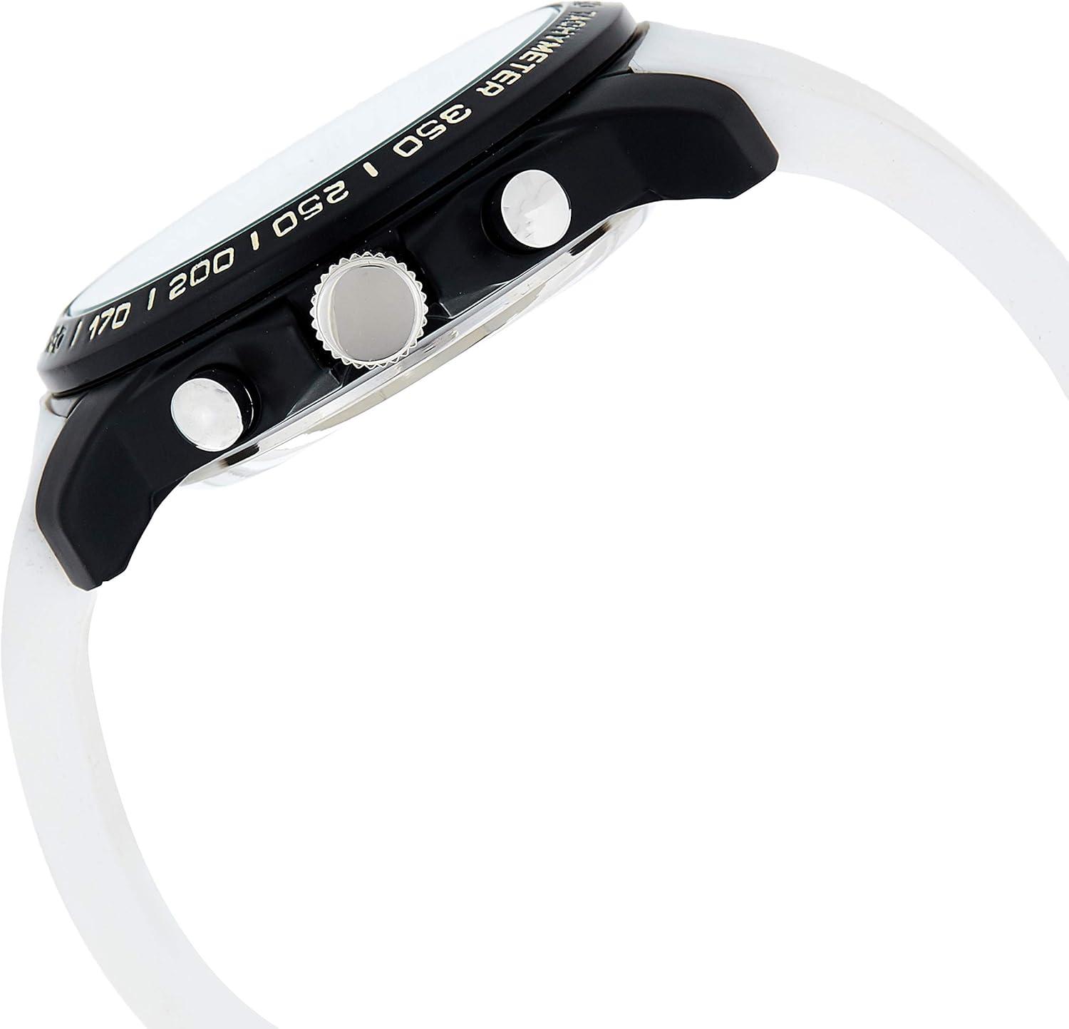 imageUS Polo Assn Mens Chronograph Sport Watch AnaDigital Display with Tachymeter Bezel Dual Time Stopwatch ampamp Alarm White Silicone Strap 46mm Case Fits Wrists 55quot to 8quot