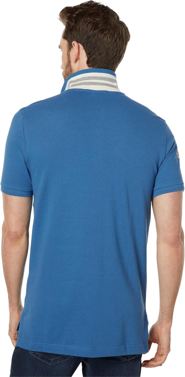 imageUS Polo Assn Mens ShortSleeve Polo Shirt with Applique Casual Summer Slim Fit Polo Shirt with Contrast ColorBrooklyn Blue