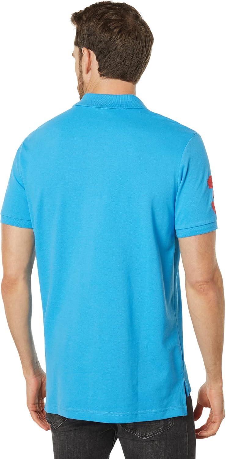 imageUS Polo Assn Mens Solid Pique Polo ShirtBeacon Blue