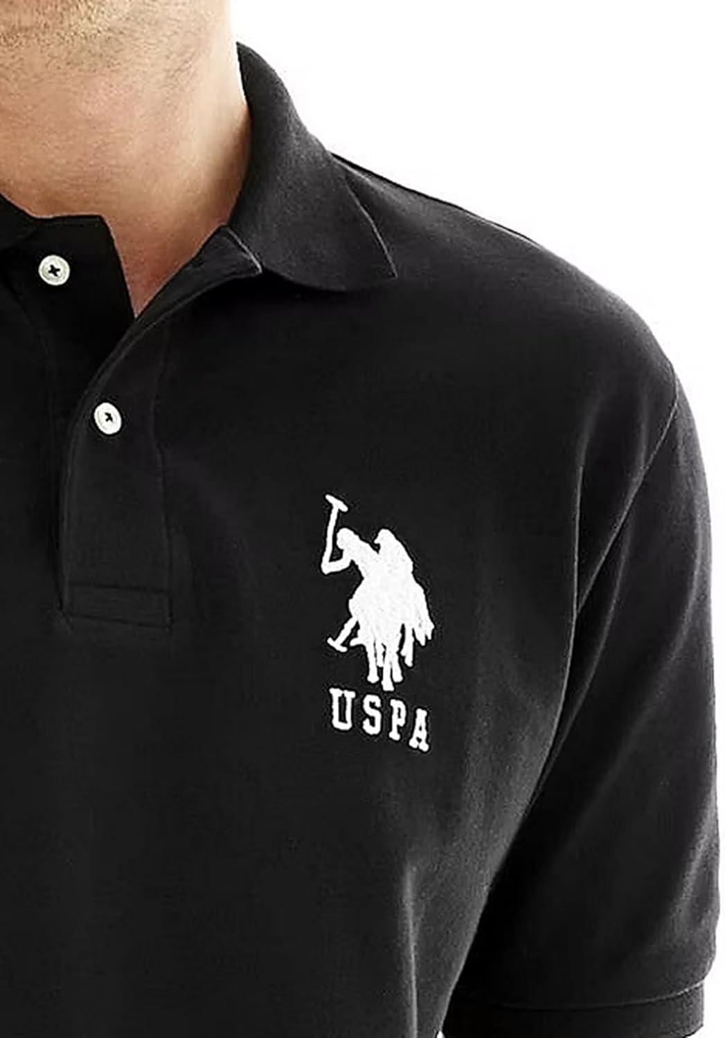 imageUS Polo Assn Mens Solid Pique Polo ShirtBlack