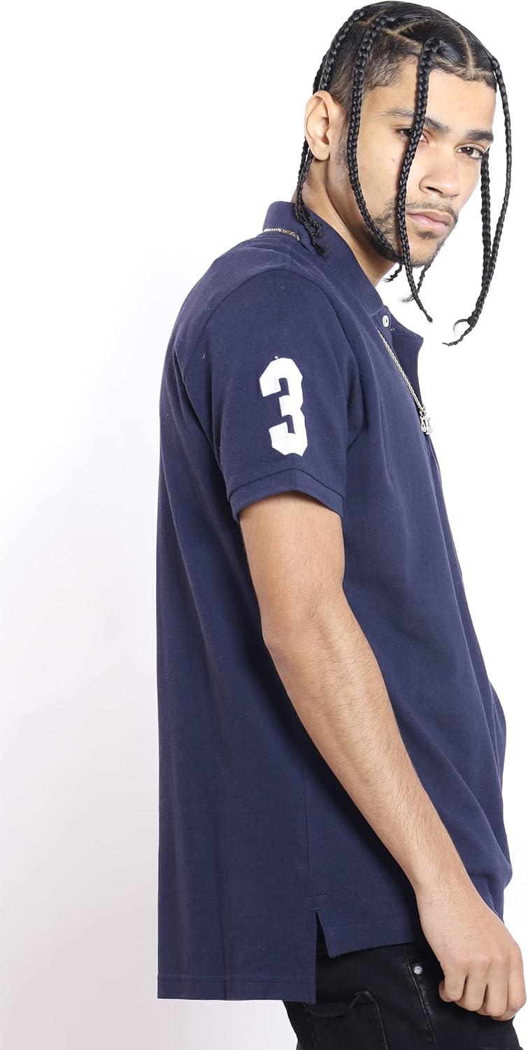 imageUS Polo Assn Mens Solid Pique Polo ShirtClassic Navy