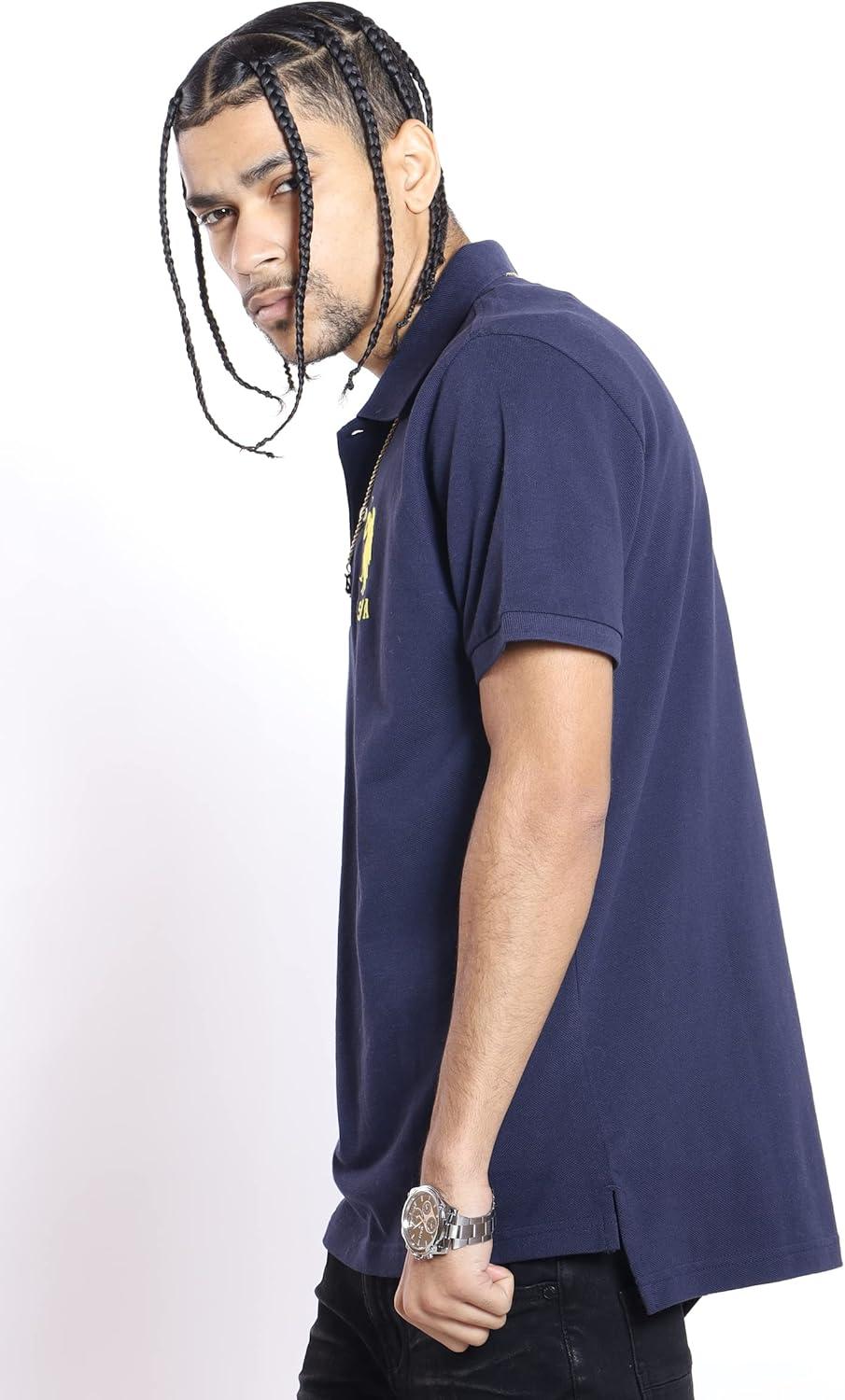 imageUS Polo Assn Mens Solid Pique Polo ShirtClassic Navy