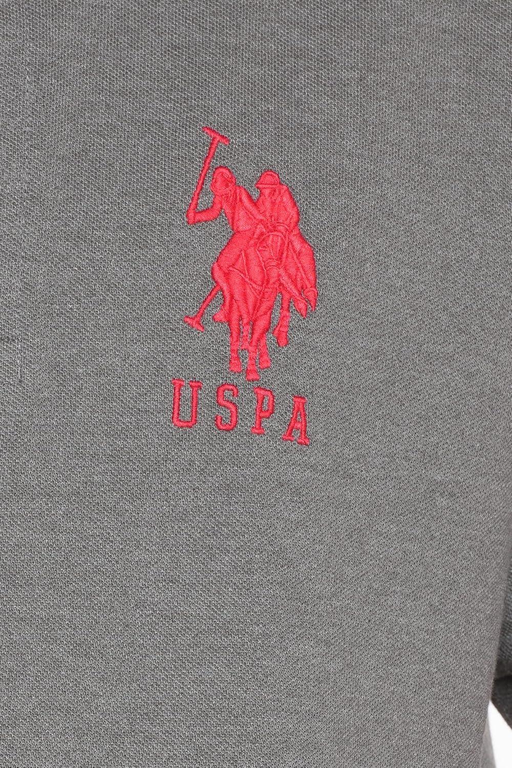 imageUS Polo Assn Mens Solid Pique Polo ShirtDark Heather Grey
