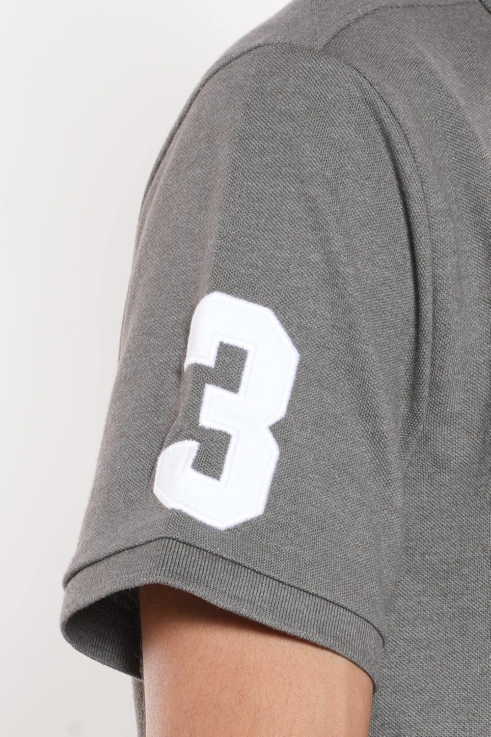 imageUS Polo Assn Mens Solid Pique Polo ShirtDark Heather Grey