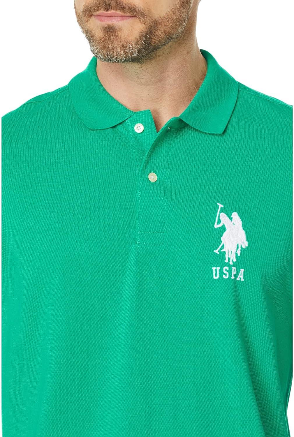 imageUS Polo Assn Mens Solid Pique Polo ShirtDeep Green