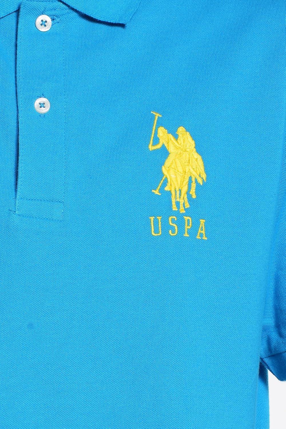 imageUS Polo Assn Mens Solid Pique Polo ShirtTeal Blue
