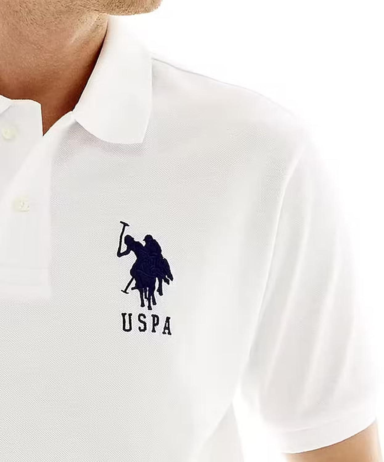 imageUS Polo Assn Mens Solid Pique Polo ShirtWhite