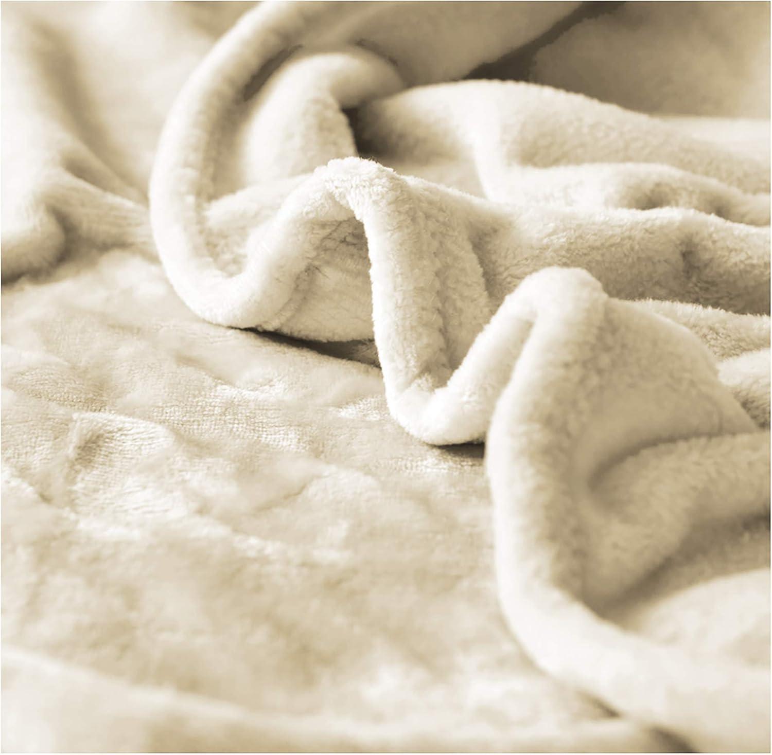 imageUS Polo Assn Oversized Lightweight Throw Blanket for BedSofa Soft Fleece Couch Blankets and Throws Cozy Decorative Bedding 50quotx70quotOceanCream