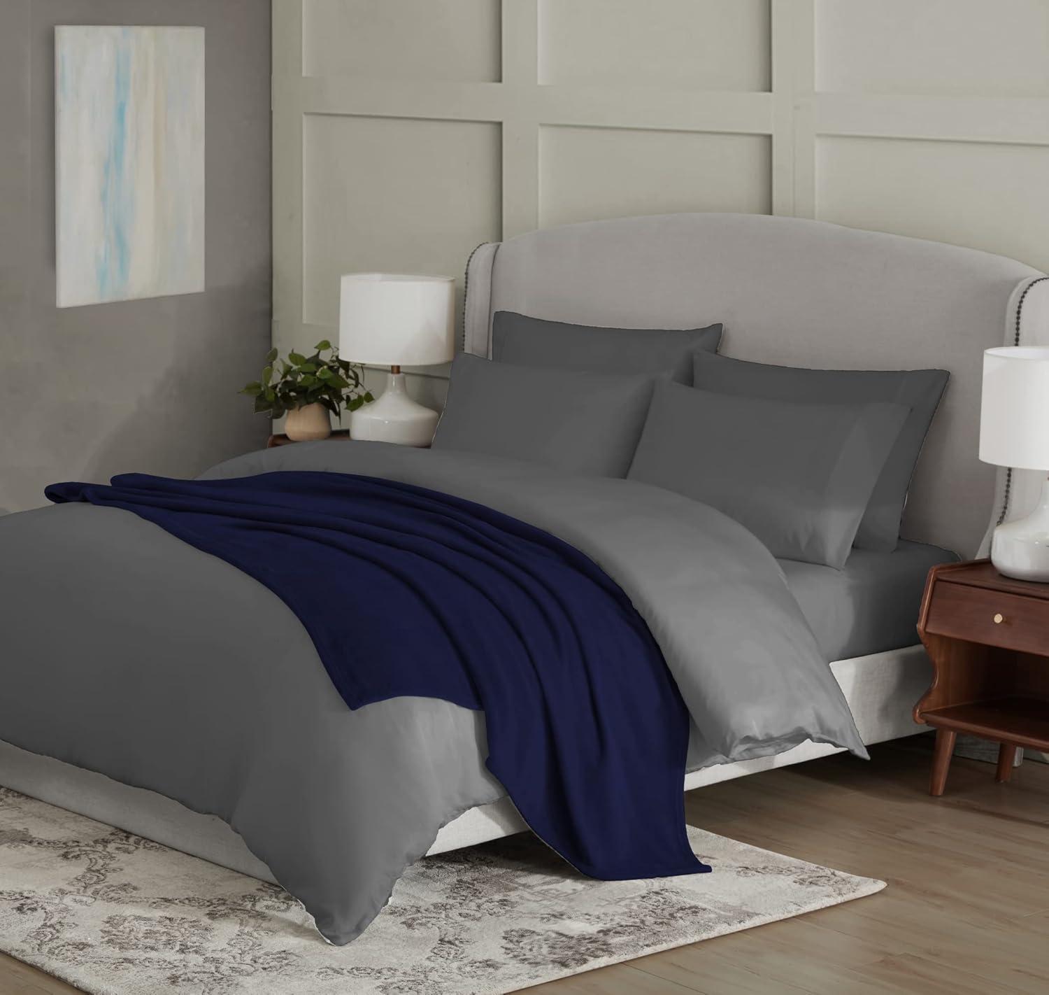 imageUS Polo Assn Oversized Lightweight Throw Blanket for BedSofa Soft Fleece Couch Blankets and Throws Cozy Decorative Bedding 50quotx70quotOceanNavy