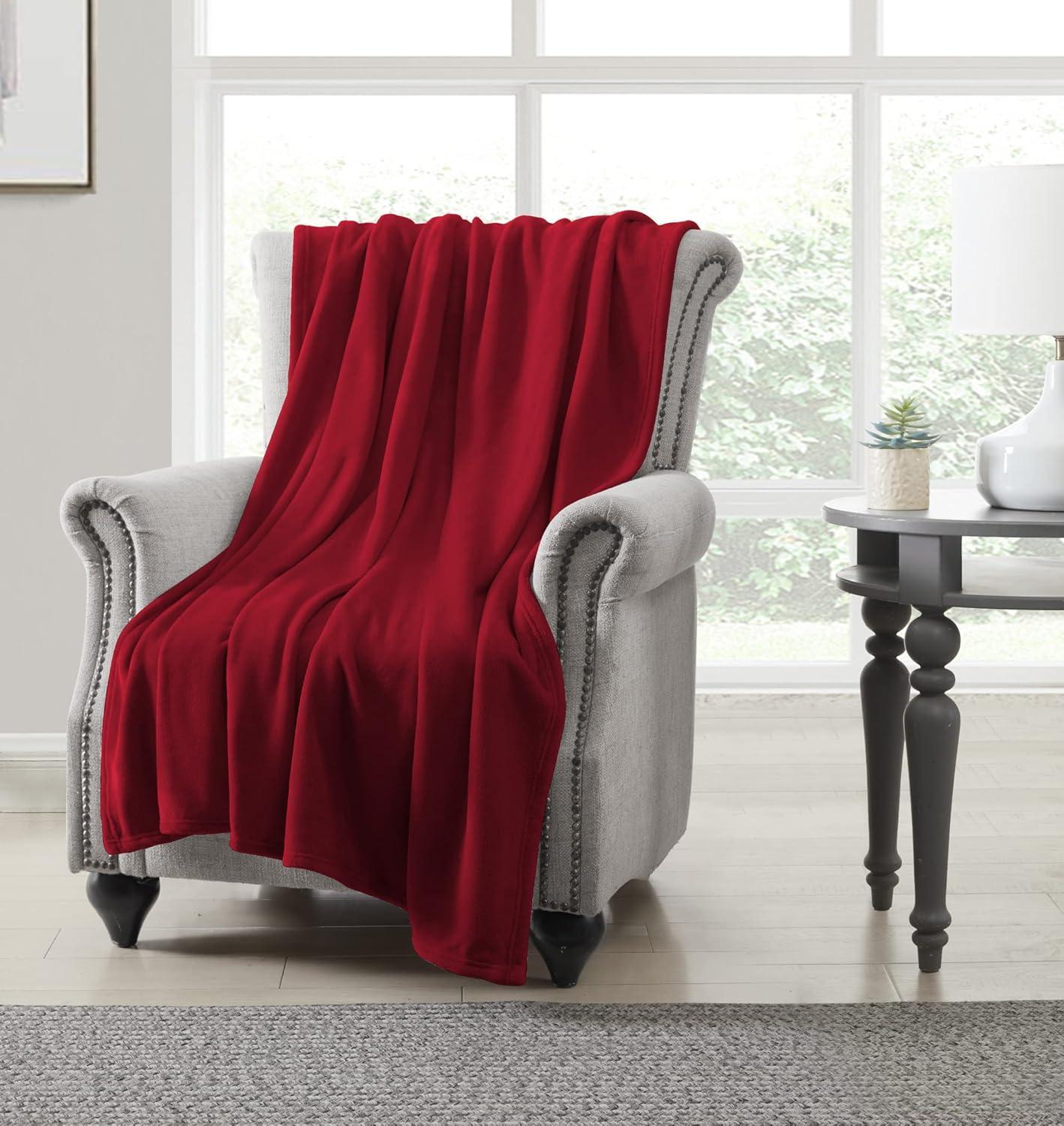 imageUS Polo Assn Oversized Lightweight Throw Blanket for BedSofa Soft Fleece Couch Blankets and Throws Cozy Decorative Bedding 50quotx70quotOceanRed Hot