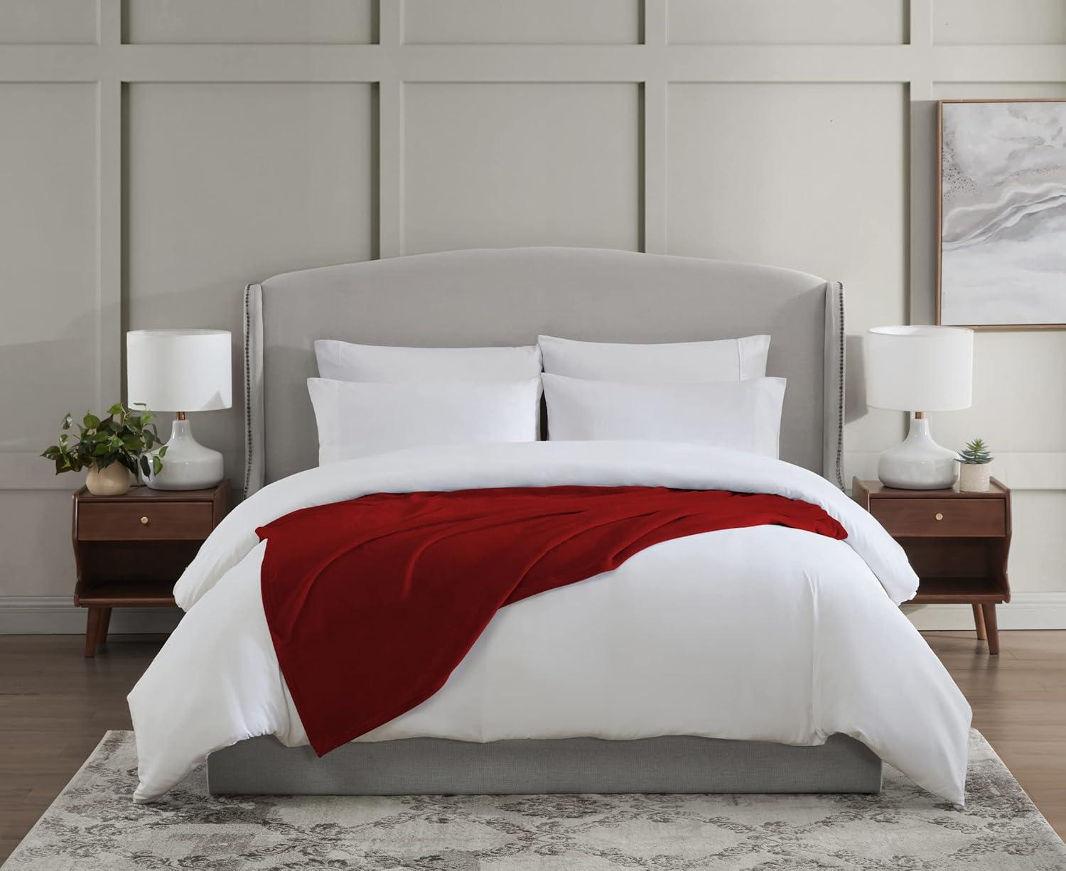 imageUS Polo Assn Oversized Lightweight Throw Blanket for BedSofa Soft Fleece Couch Blankets and Throws Cozy Decorative Bedding 50quotx70quotOceanRed Hot