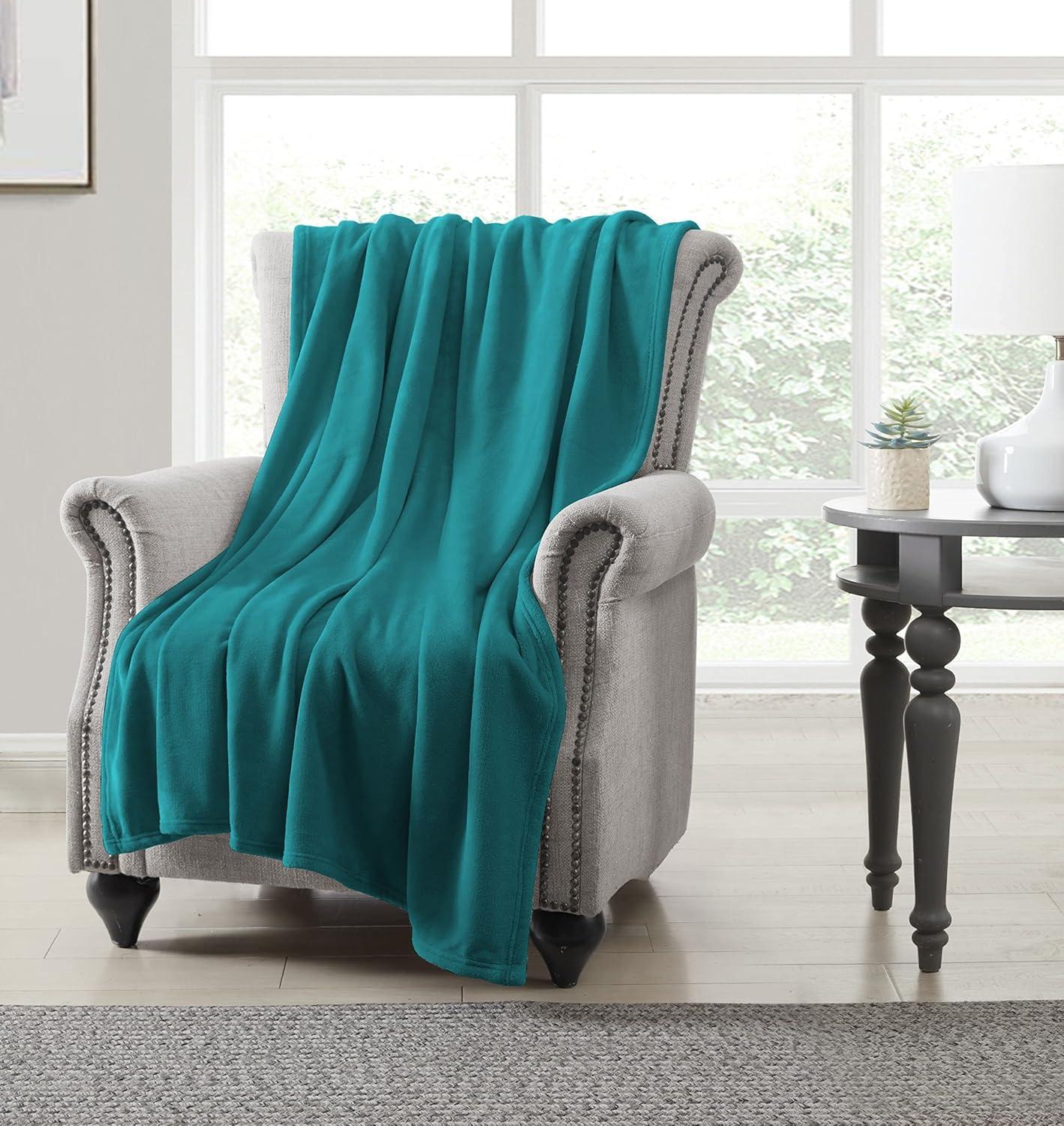 imageUS Polo Assn Oversized Lightweight Throw Blanket for BedSofa Soft Fleece Couch Blankets and Throws Cozy Decorative Bedding 50quotx70quotOceanTeal