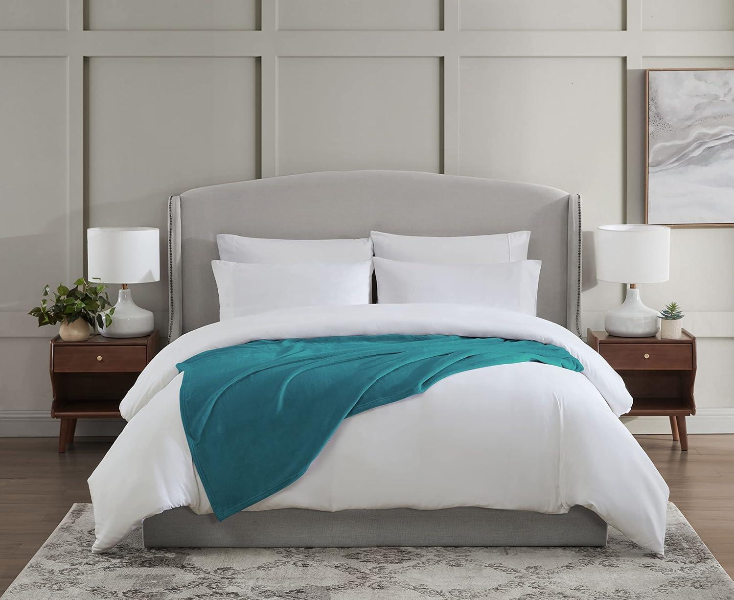 imageUS Polo Assn Oversized Lightweight Throw Blanket for BedSofa Soft Fleece Couch Blankets and Throws Cozy Decorative Bedding 50quotx70quotOceanTeal