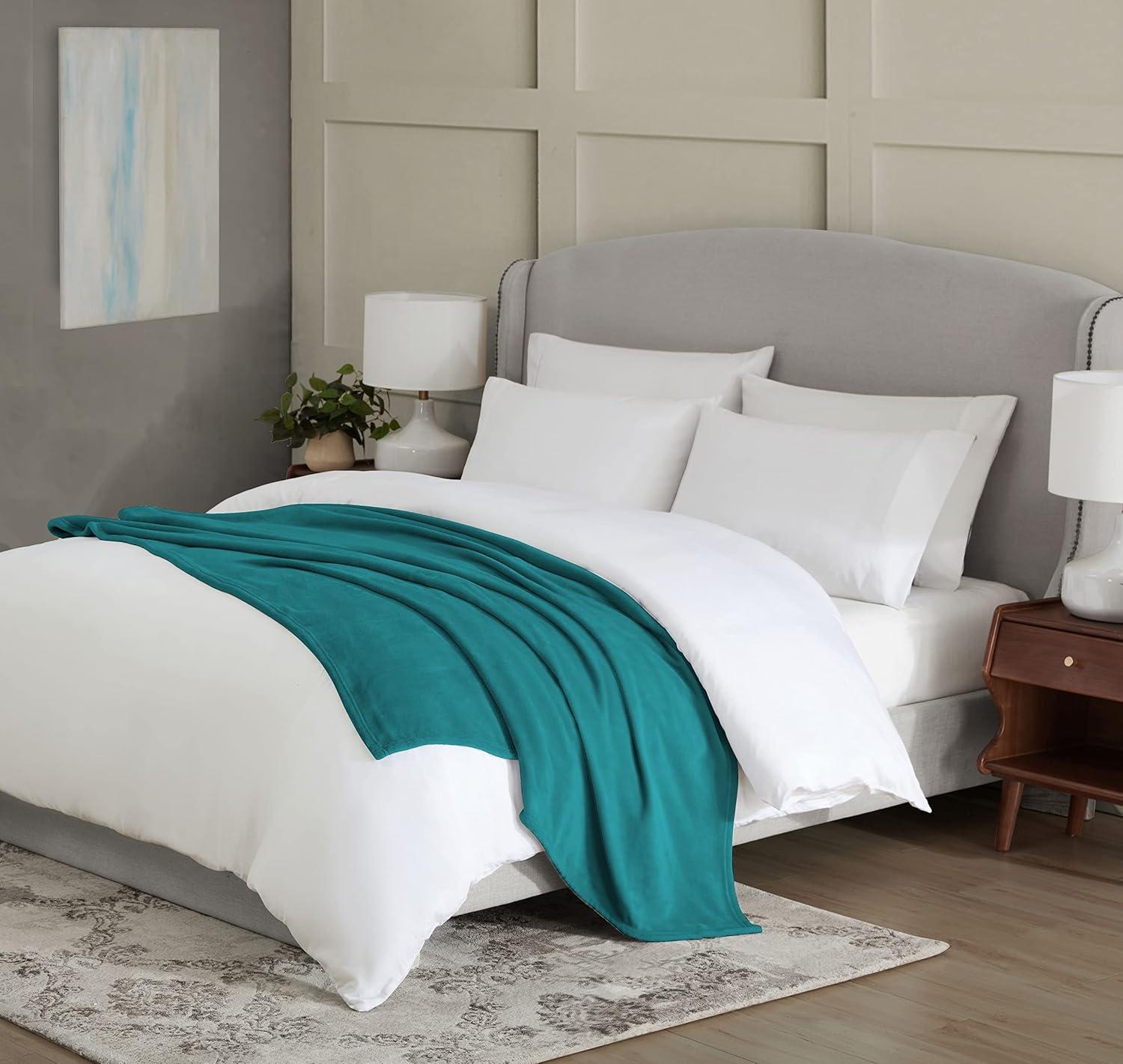 imageUS Polo Assn Oversized Lightweight Throw Blanket for BedSofa Soft Fleece Couch Blankets and Throws Cozy Decorative Bedding 50quotx70quotOceanTeal