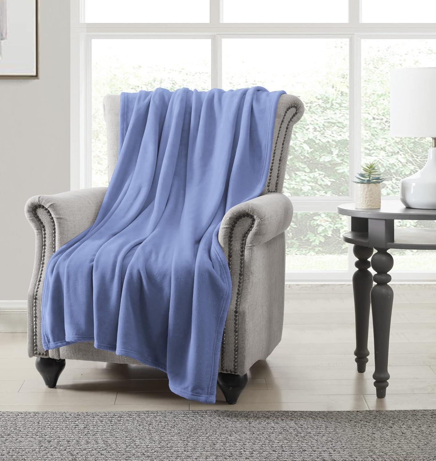 imageUS Polo Assn Oversized Lightweight Throw Blanket for BedSofa Soft Fleece Couch Blankets and Throws Cozy Decorative Bedding 50quotx70quotOceanZenith Blue