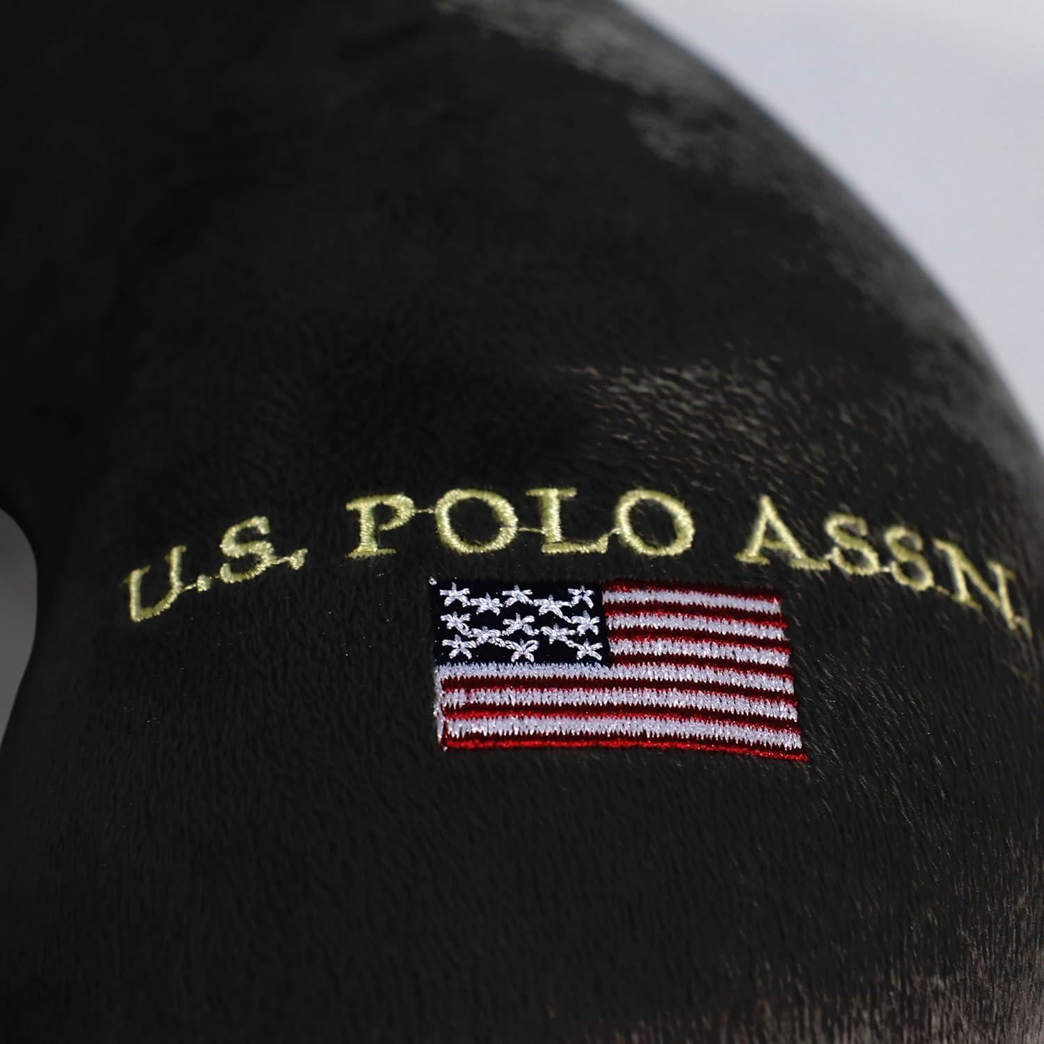 imageUS Polo Assn Plush Memory Foam Travel Neck Pillow RedBlack