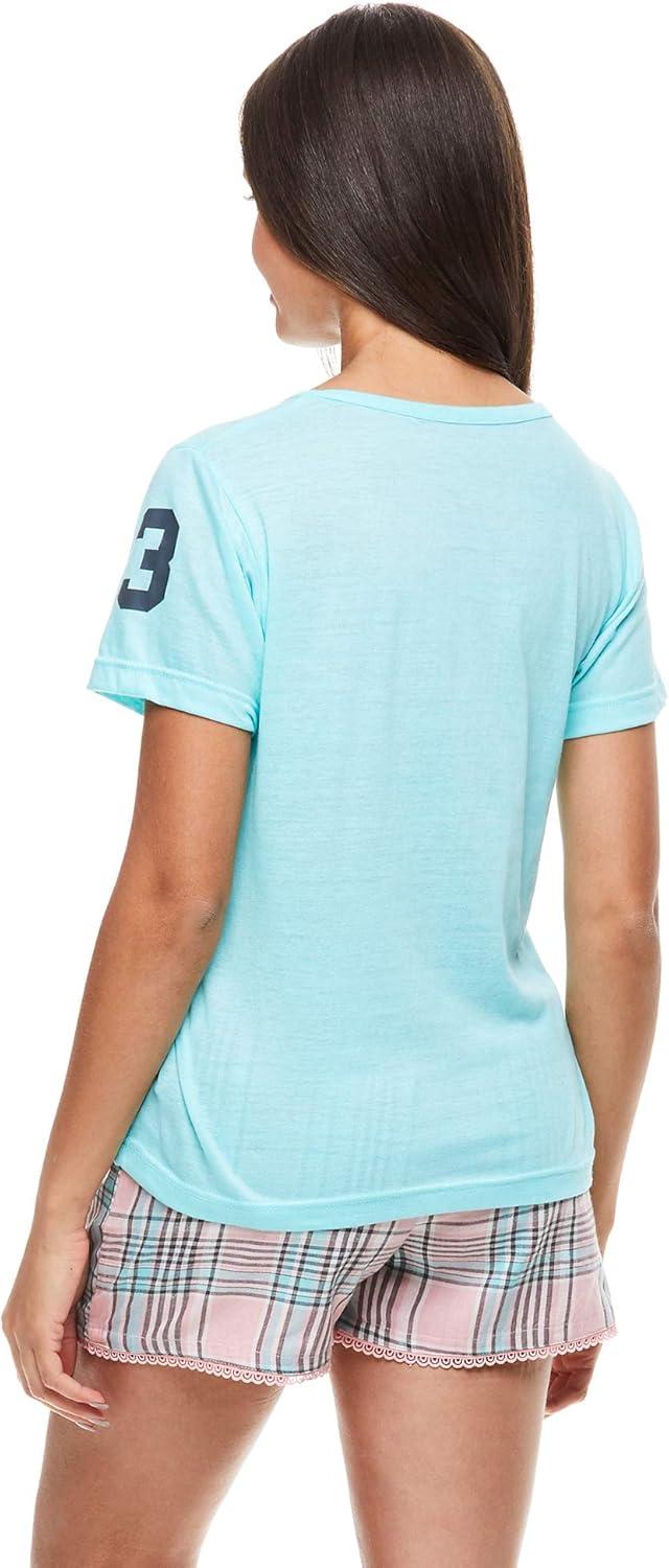 imageUS Polo Assn Summer Pajamas for Women 2 Piece with TShirt and Shorts Summer PJs for Women SetMint W Pockets